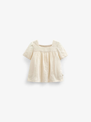 Gauze Short Sleeve Blouse - Kids - Off White | 100918 Jasmine