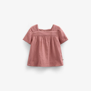 Gauze Short Sleeve Blouse - Kids - Old Rose | 100920 Jasmine