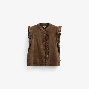 Gauze Sleeveless Top - Kids - Dark Brown | 100928 Jasmine
