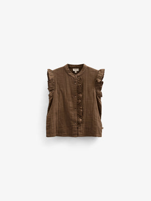 Gauze Sleeveless Top - Kids - Dark Brown | 100928 Jasmine