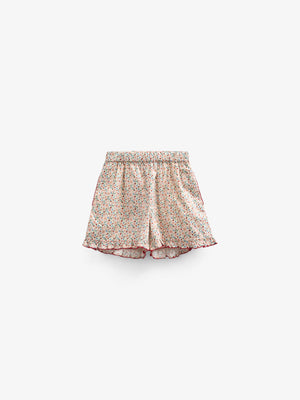 Flower Printed Poplin Shorts - Kids - Rose | 100956 Poppy