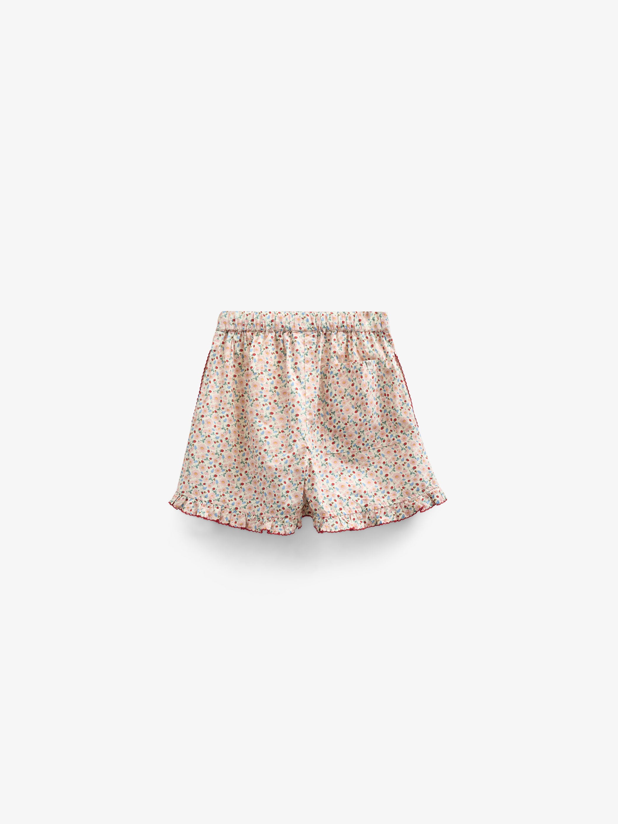 Flower Printed Poplin Shorts - Kids - Rose | 100956 Poppy