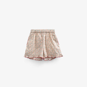 Flower Printed Poplin Shorts - Tween - Rose | 100957 Poppy