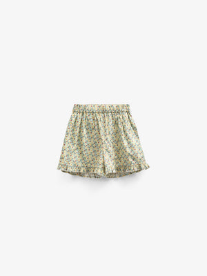 Flower Printed Poplin Shorts - Kids - Green | 100958 Poppy