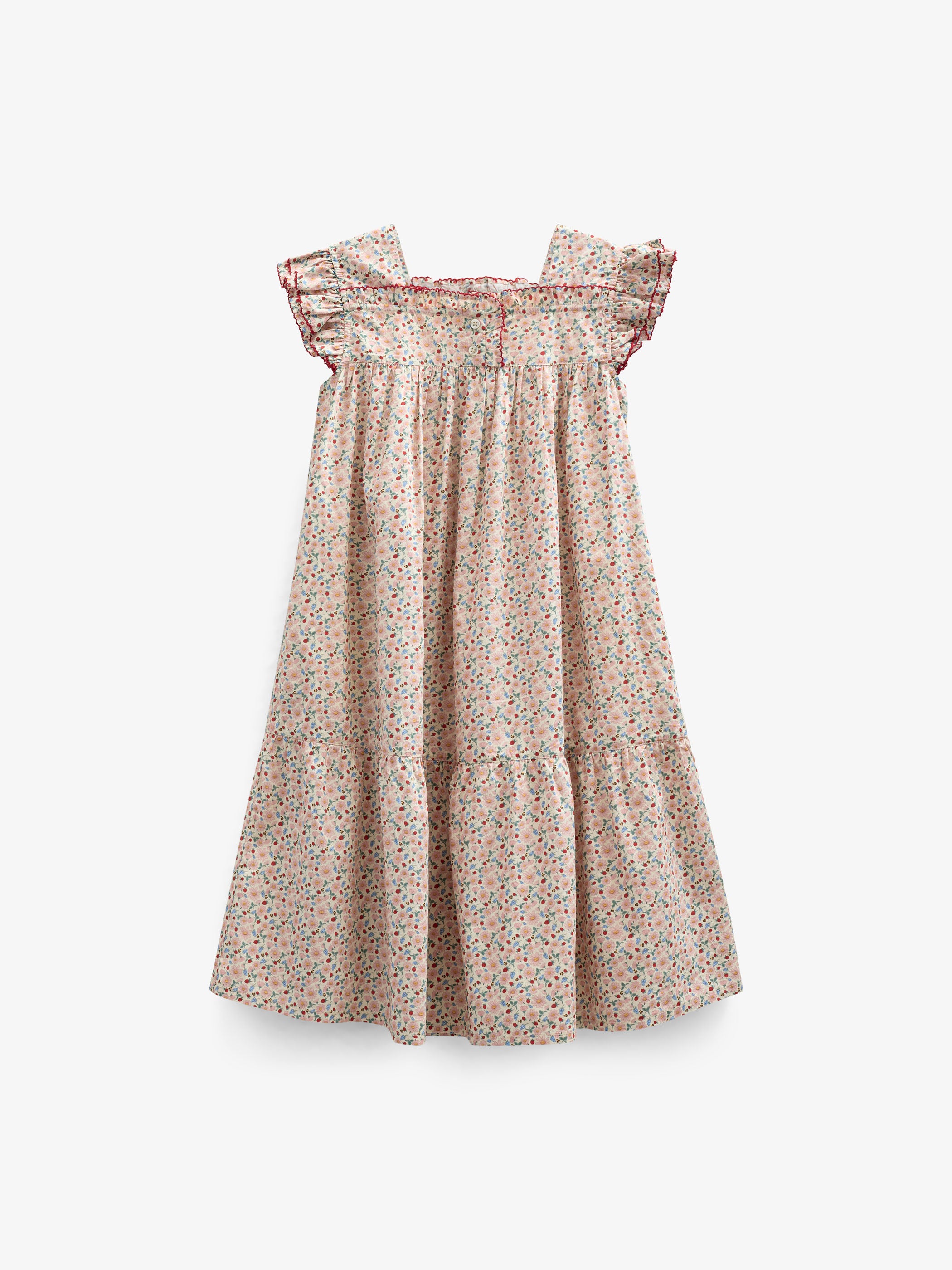 Flower Printed Poplin Dress - Kids - Rose | 100960 Poppy