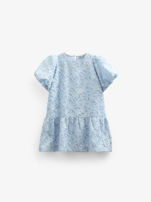 Cotton-blend Jacquard Dress - Kids - Light Blue | 100994 Giselle