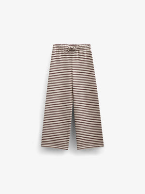 Striped Wide-leg Jersey Trousers - Tween - Brown | 100997 Emmie