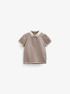 Striped Jersey Polo - Kids - Brown | 101004 Emmie