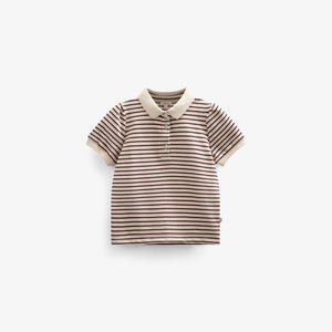 Striped Jersey Polo - Tween - Brown | 101005 Emmie