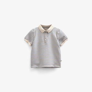Striped Jersey Polo - Tween - Blue | 101007 Emmie