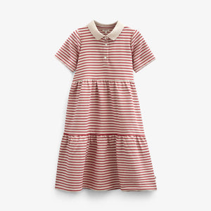 Striped Jersey Dress - Kids - Cherry Red | 101008 Emmie
