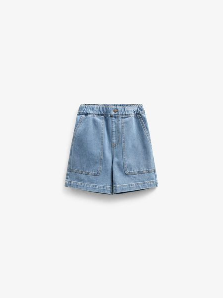 Pull-On Denim Shorts - Kids - Light Blue Denim | 101026 Gavin