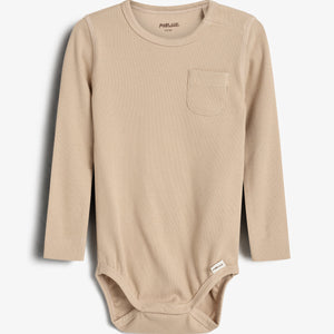 Basic Rib Bodysuit - Little - Beige