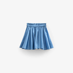 Cotton Skirt with Ric Rac Frill - Kids - Dusty Blue | 101039 Alma