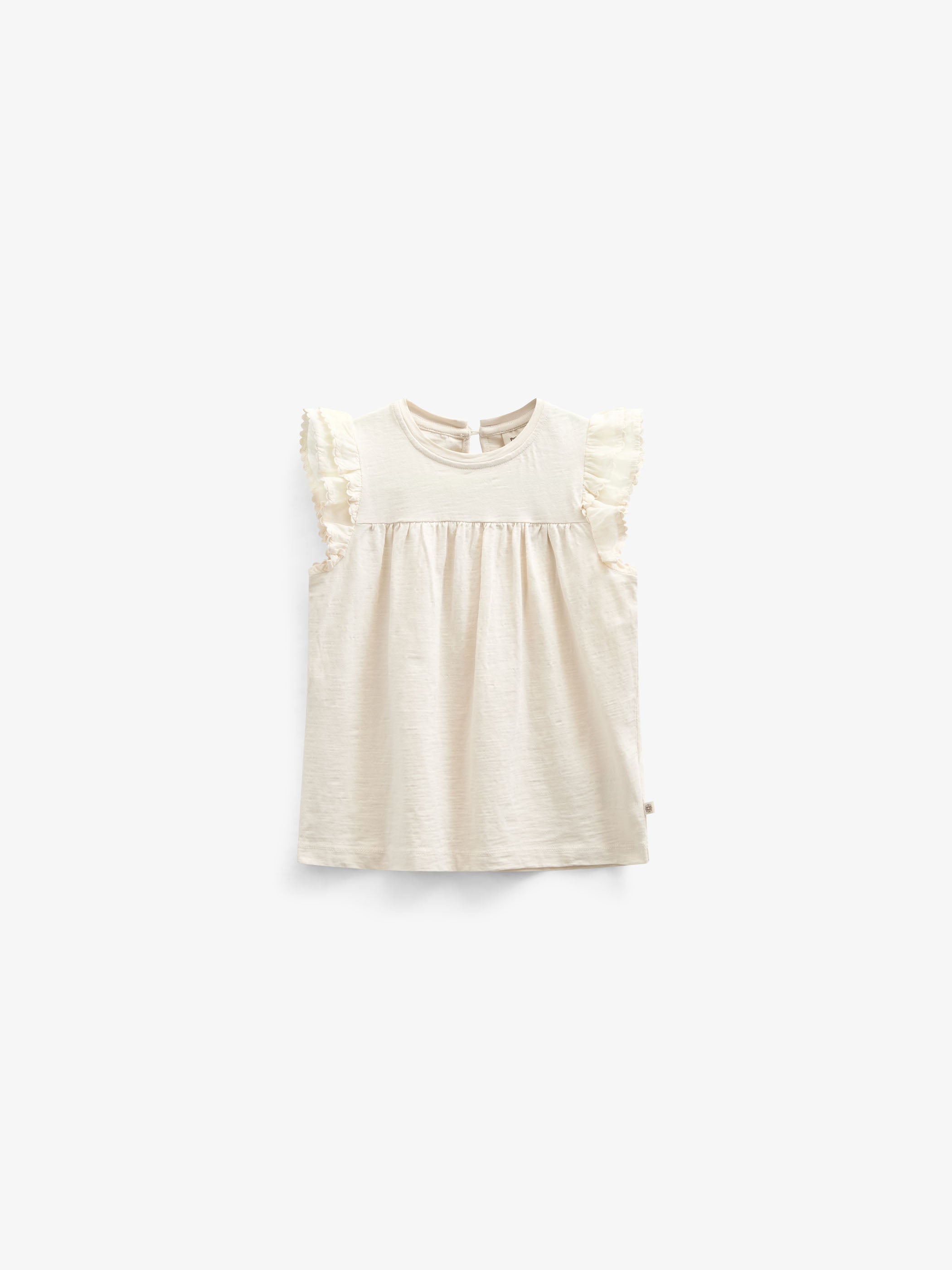 Jersey Blouse with Ric Rac Frill - Kids - Offwhite | 101040 Gabriella