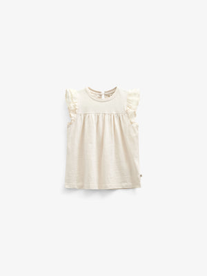 Jersey Blouse with Ric Rac Frill - Kids - Offwhite | 101040 Gabriella