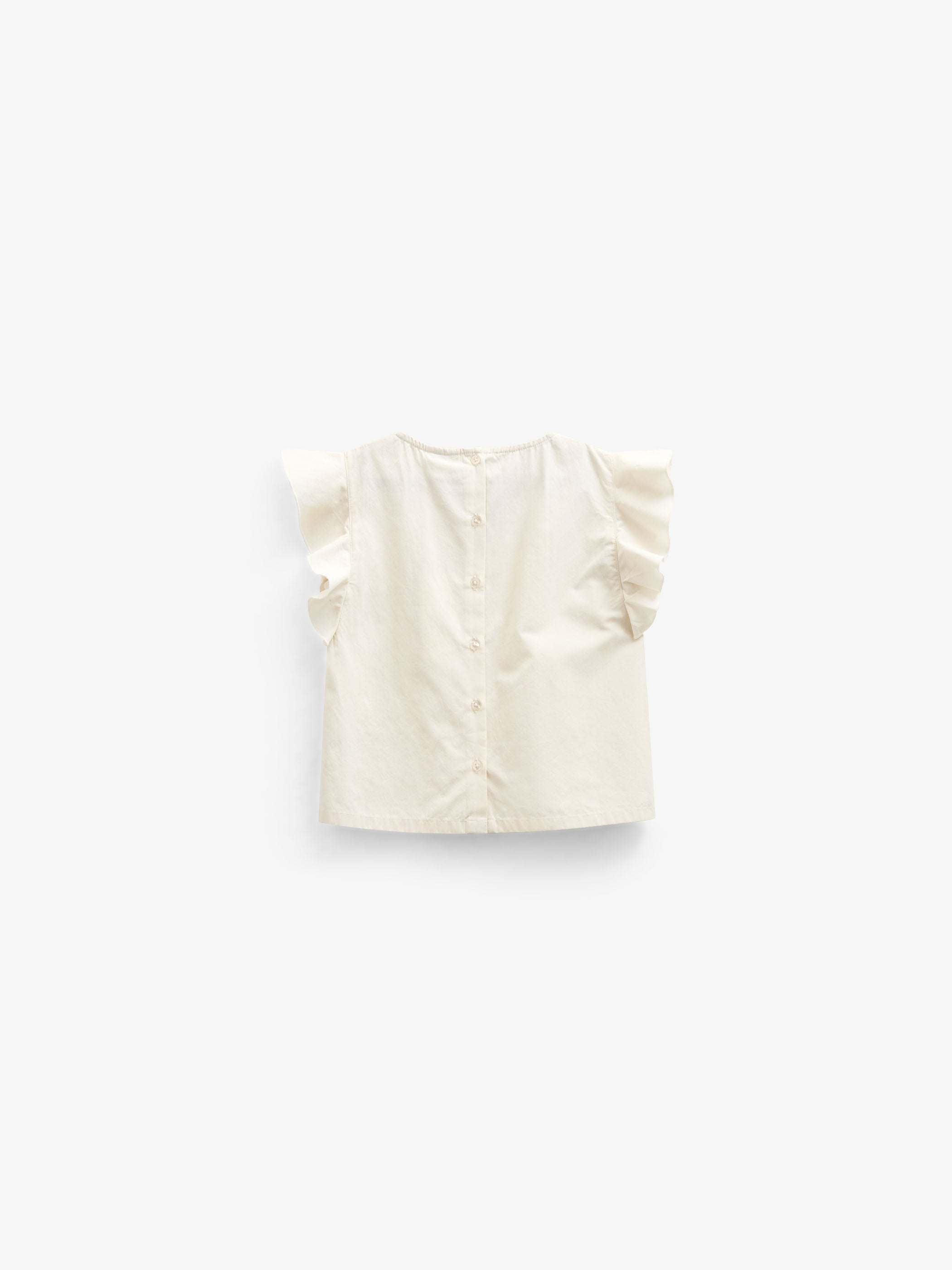 Poplin Blouse with Embroidery - Kids - Offwhite | 101043 Barbara