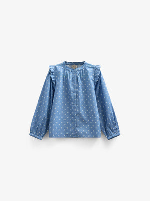 Printed Poplin Shirt Blouse - Tween - Dusty Blue | 101087 Camilla
