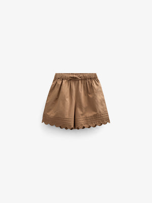 Poplin Shorts with Scallop Edge - Tween - Coconut | 101075 Joy