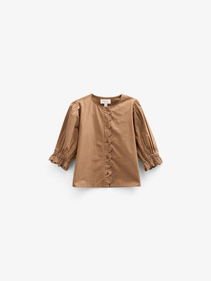 Poplin Blouse with Scallop Edge - Kids - Coconut | 101046 Joy