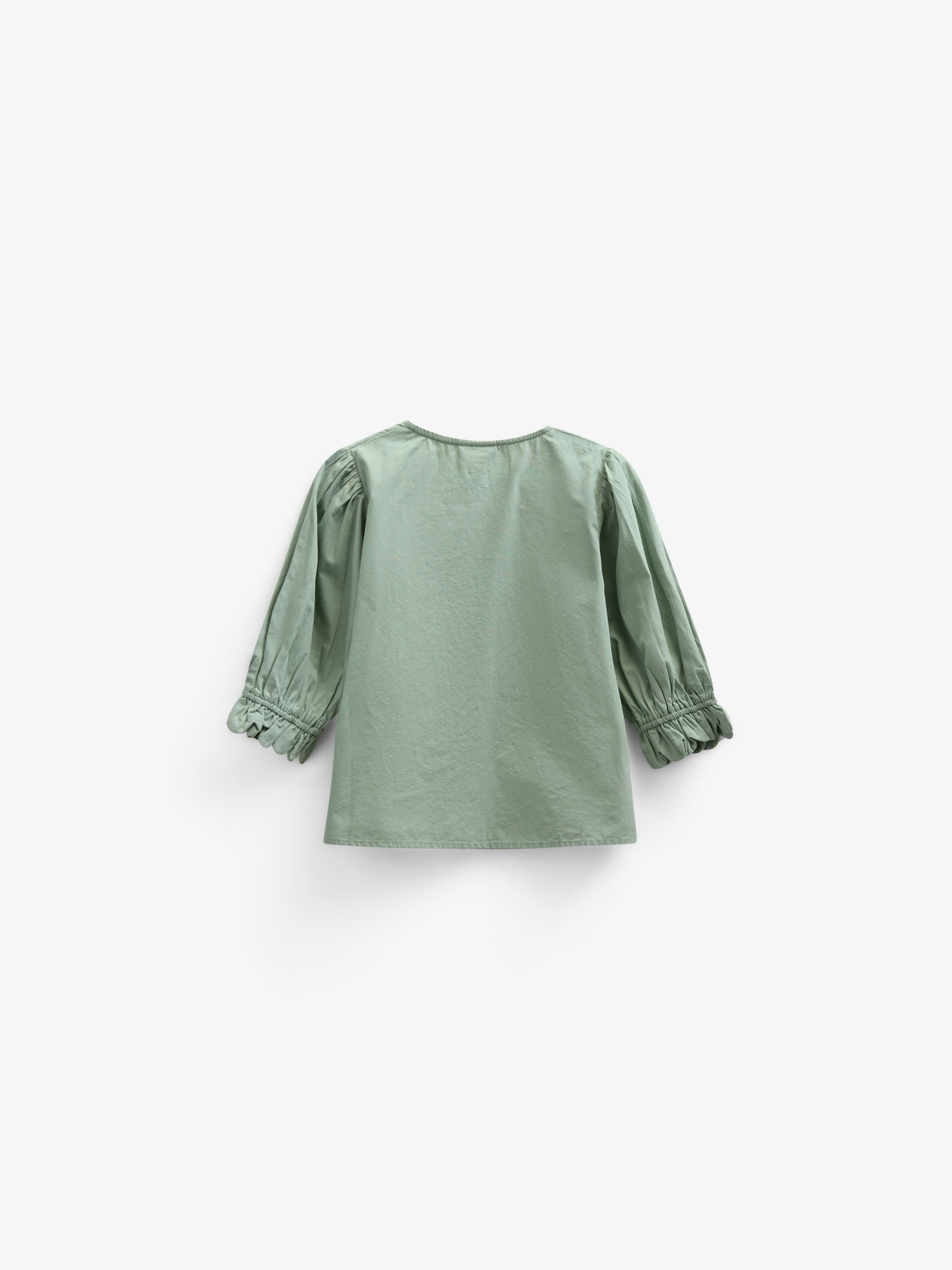 Poplin Blouse with Scallop Edge - Tween - Dusty Green | 101078 Joy