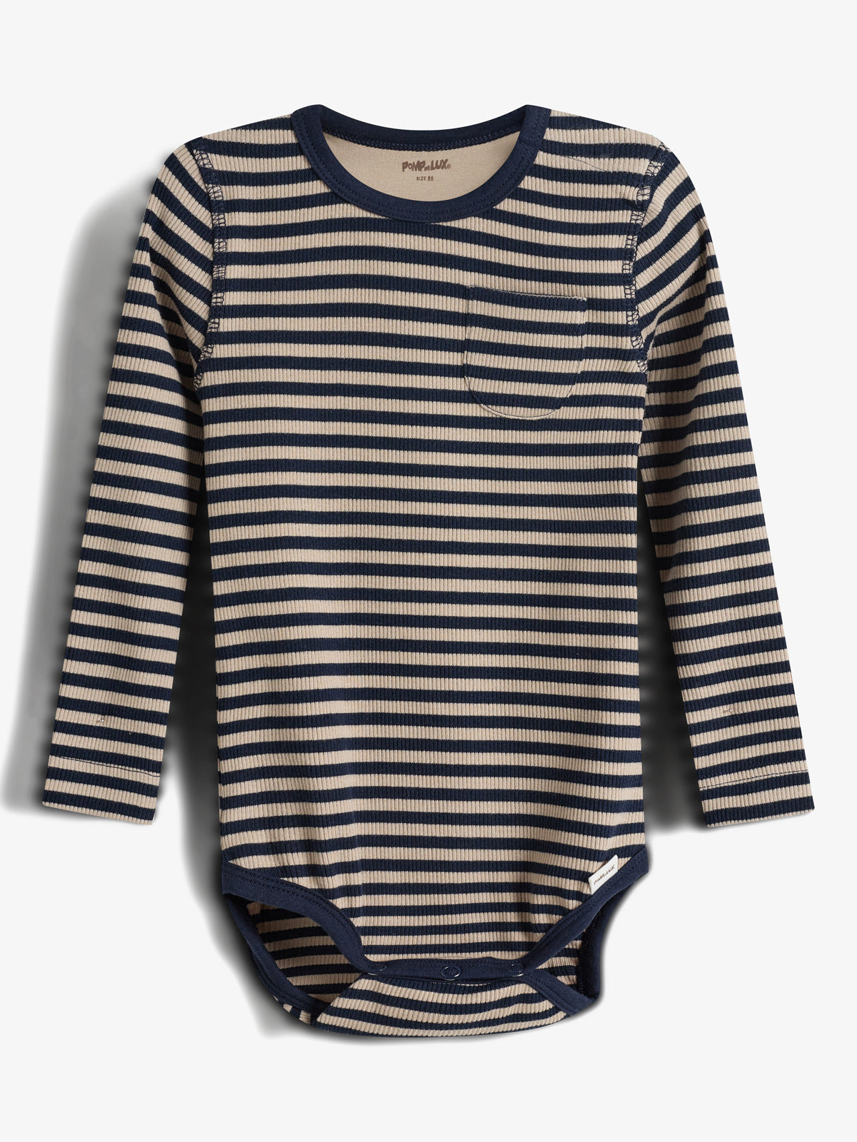 Striped Basic Rib Bodysuit - Little - Navy/Beige