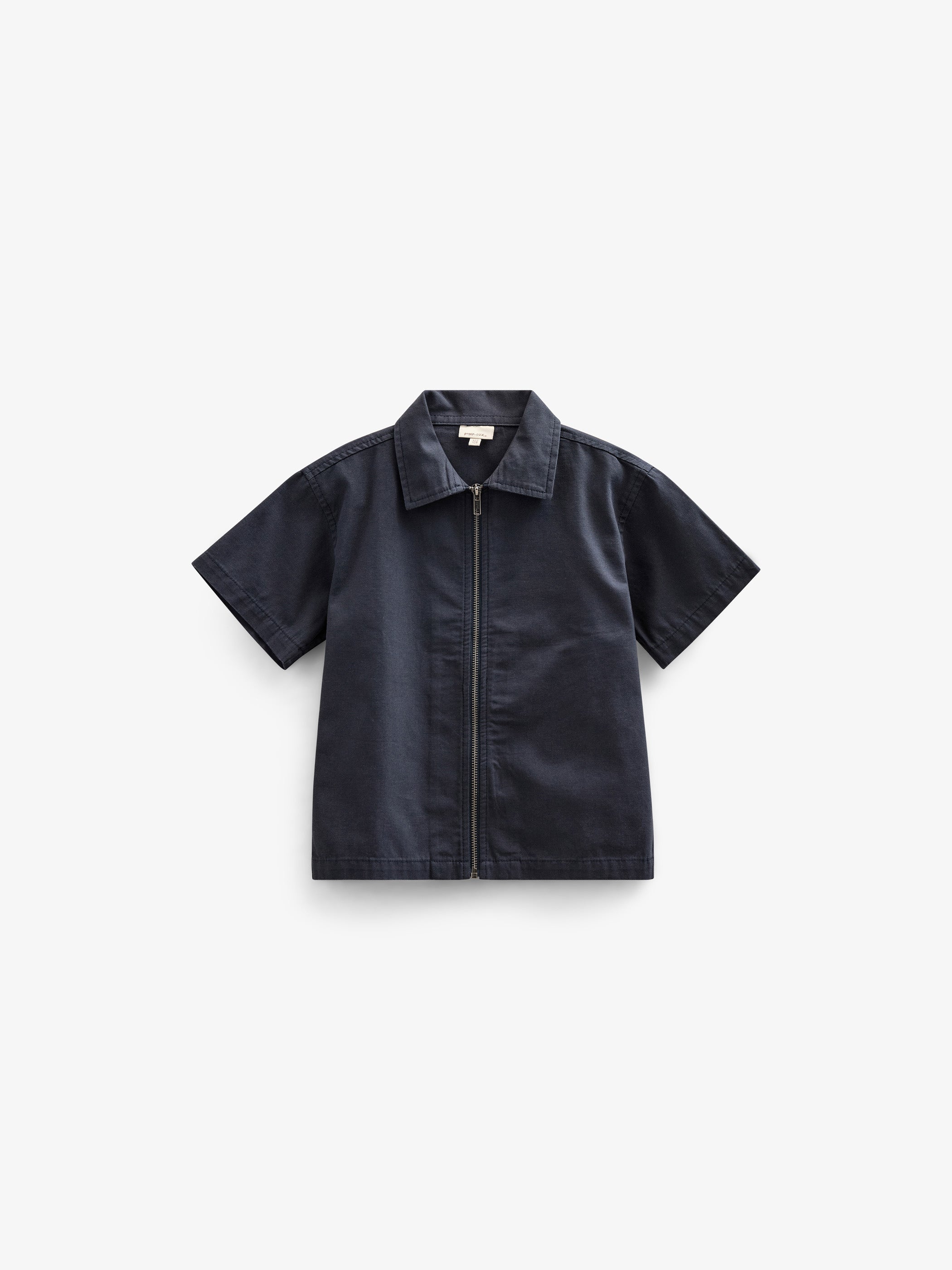 Canvas Shirt Jacket with Zipper - Kids - Navy | 101126 Isack