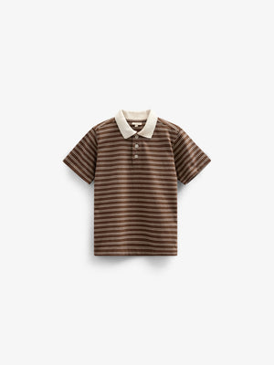 Striped Jersey Poloshirt - Tween - Dark Brown | 101174 Otto
