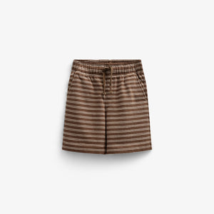Striped Jersey Shorts - Kids - Dark Brown | 101181 Otto