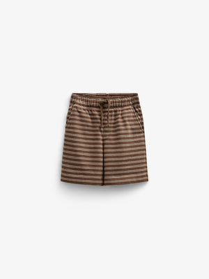 Striped Jersey Shorts - Tween - Dark Brown | 101182 Otto