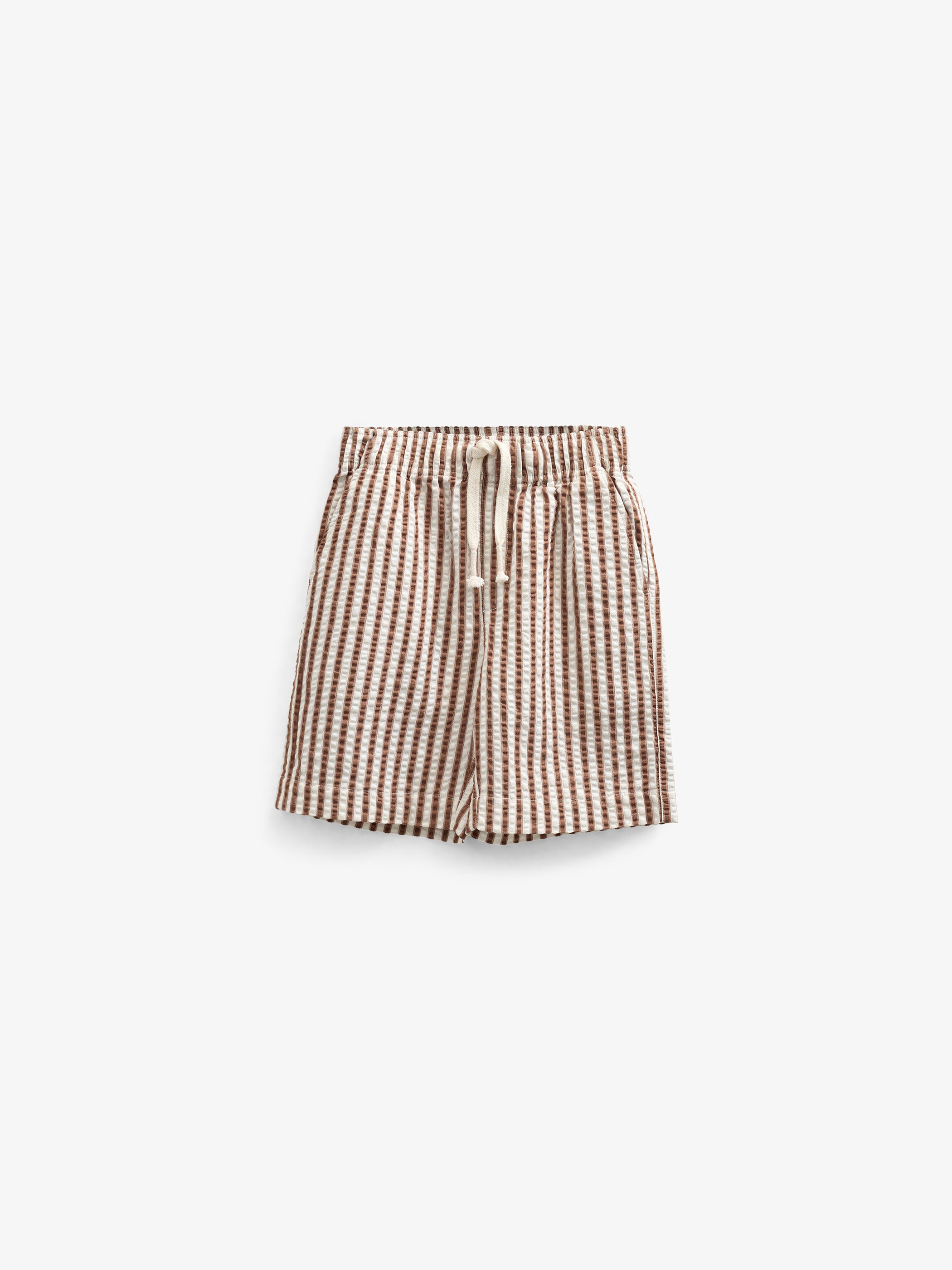 Striped Seersucker Shorts - Kids - Brown | 101187 Frank