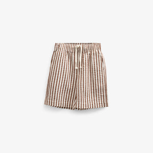 Striped Seersucker Shorts - Tween - Brown | 101188 Frank