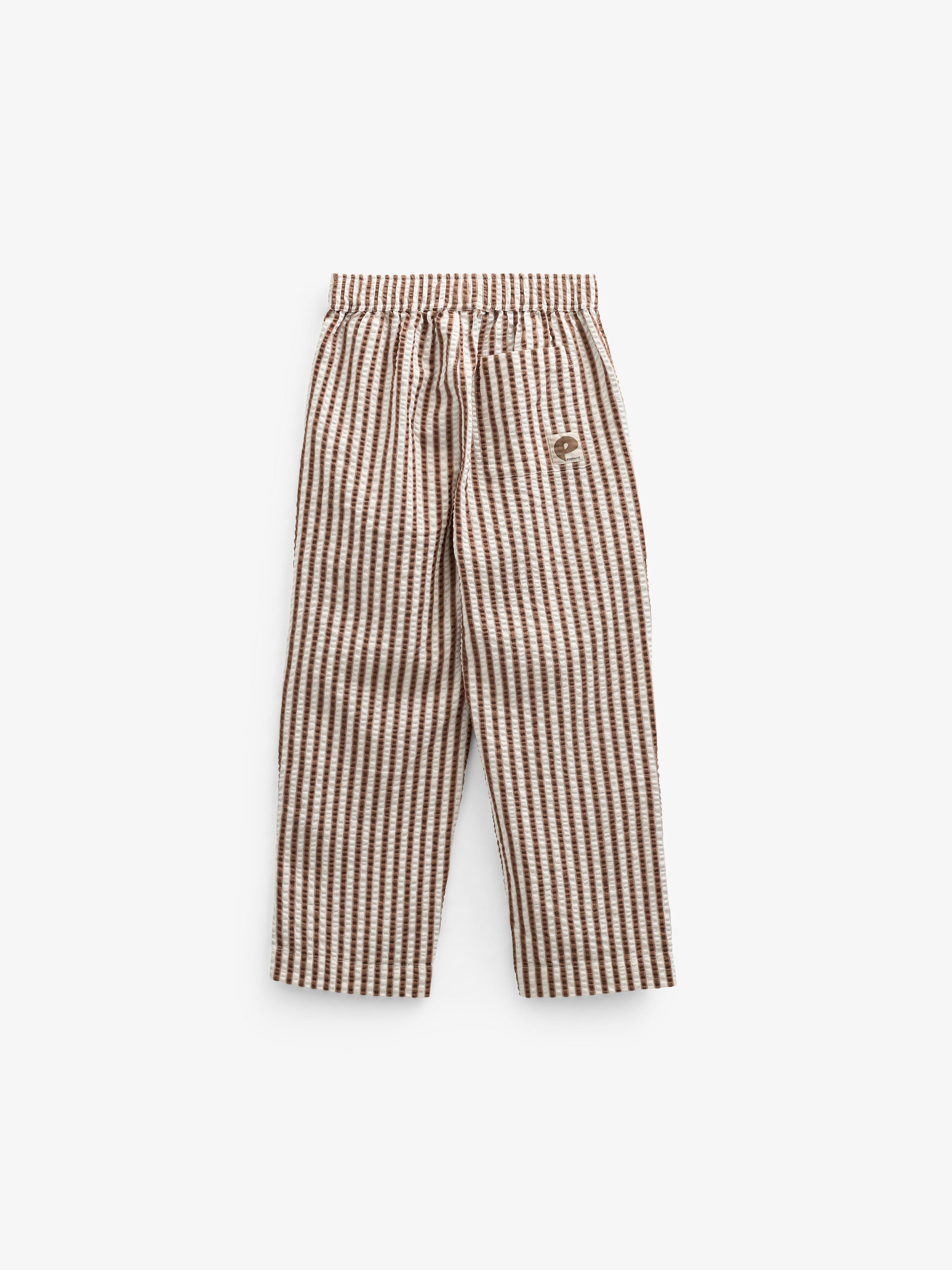 Striped Seersucker Trousers - Kids - Brown | 101189 Frank