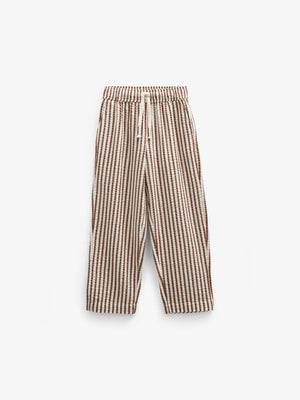 Striped Seersucker Trousers - Tween - Brown | 101190 Frank