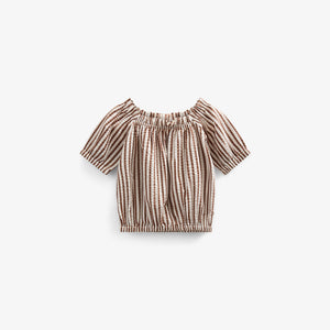 Striped Seersucker Top - Tween - Brown | 101192 Nadia