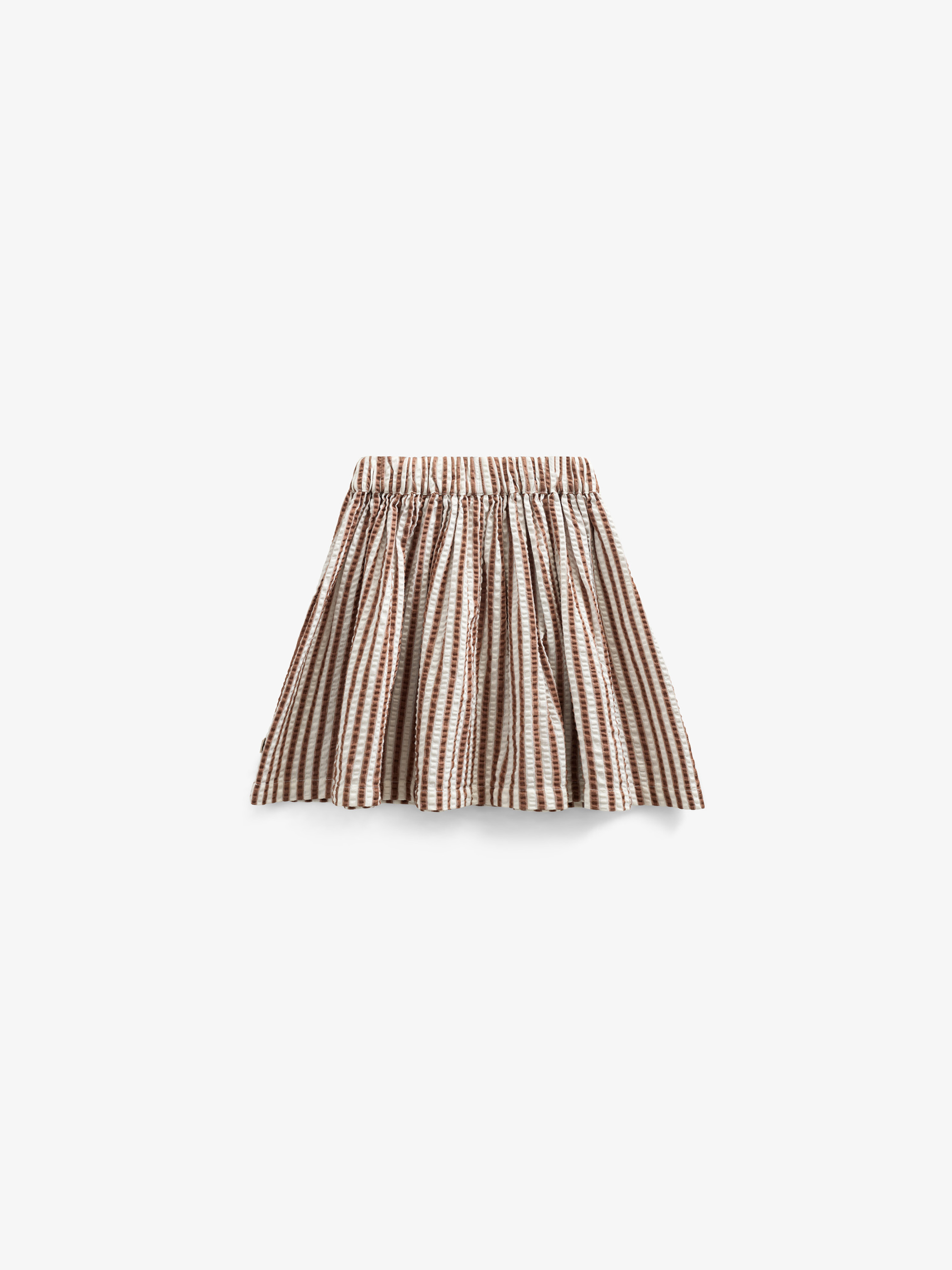 Striped Seersucker Skirt - Kids - Brown | 101193 Nadia