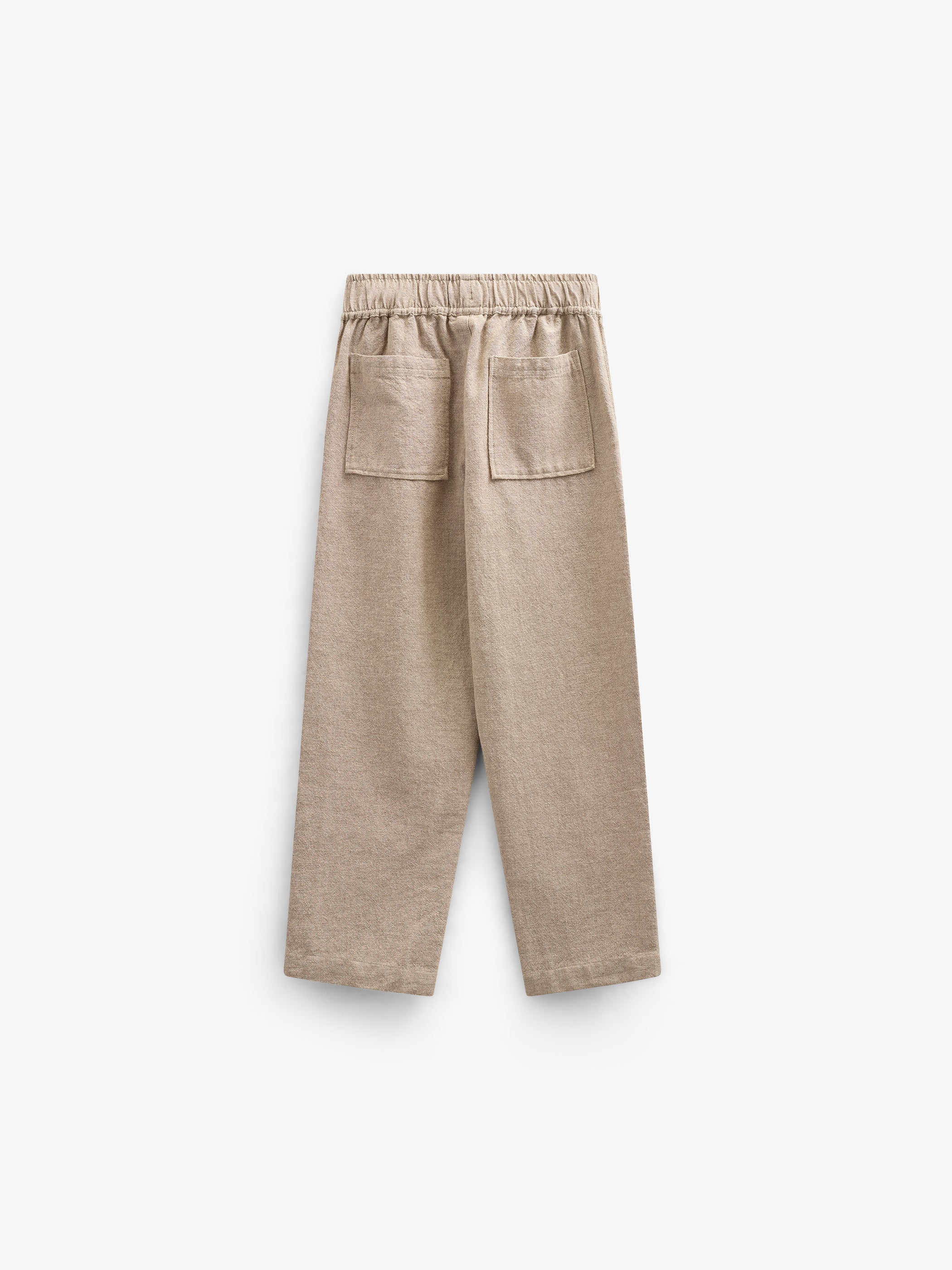 Textured Woven Cotton Trousers - Kids - Sand | 101199 Walter