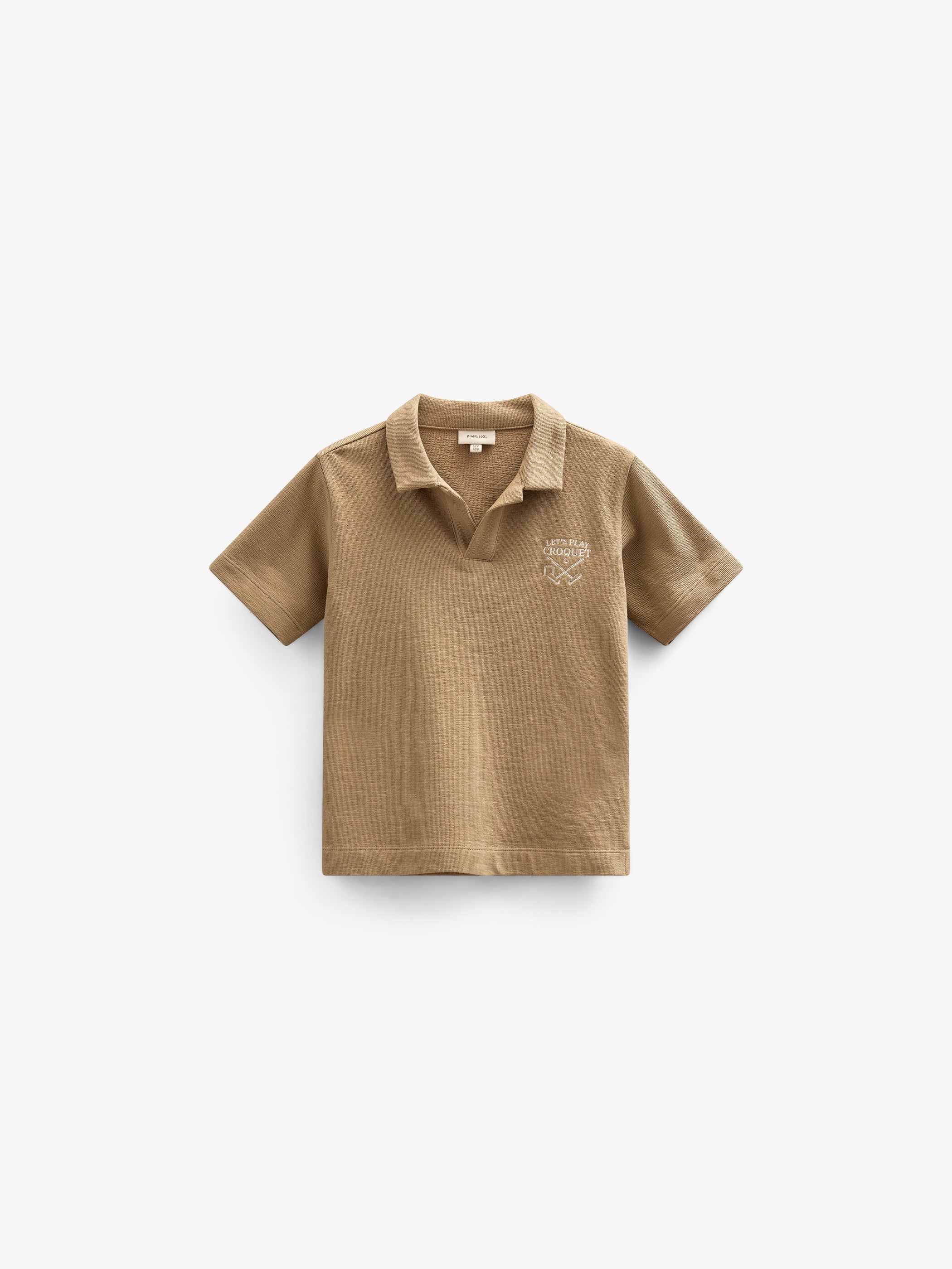 トップス afellini Wool Knit Polo Shirt Khaki Textured Jersey Polo T-shirt - Tween - Khaki | 101218 Sonny