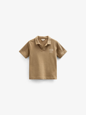 Textured Jersey Polo T-shirt - Tween - Khaki | 101218 Sonny