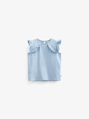 Frill Jersey Top - Tween - Powder Blue | 101268 Selma