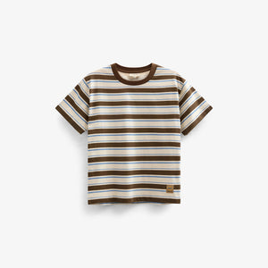 Retro Striped T-shirt - Tween - Dark Brown | 101274 Steven