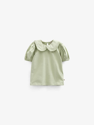 Jersey Blouse with Collar - Kids - Powder Green | 101279 Nini