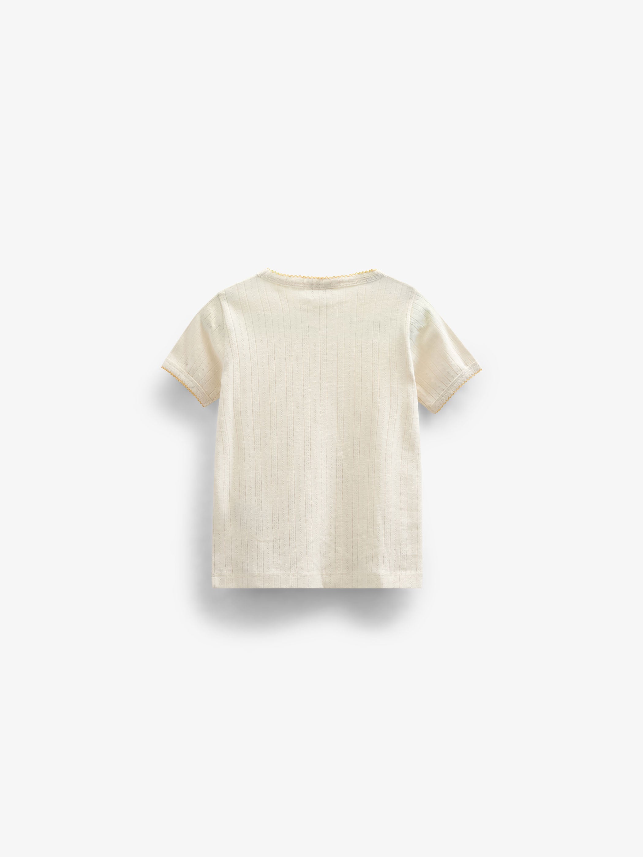 Pointelle t-shirt with contrast picot - Kids - Off White | 101289 Drew