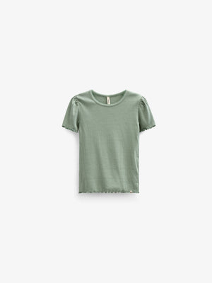 Modal Rib T-shirt - Tween - Dusty Green | 101303 Lottie