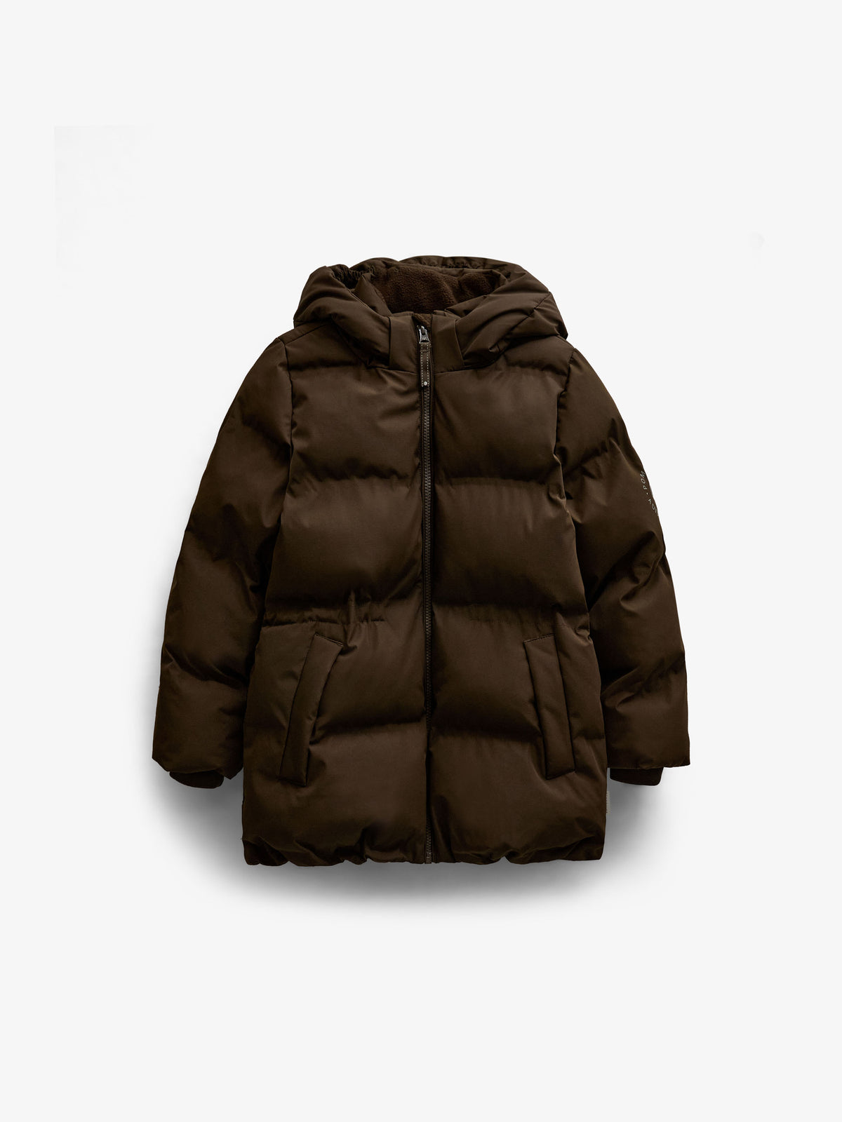 Winter Puffer Jacket with Drawstring - Tween - Dark Brown | 101414 Elenor