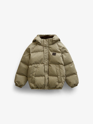 Checked Puffer Jacket - Tween - Brown | 101423 Riley