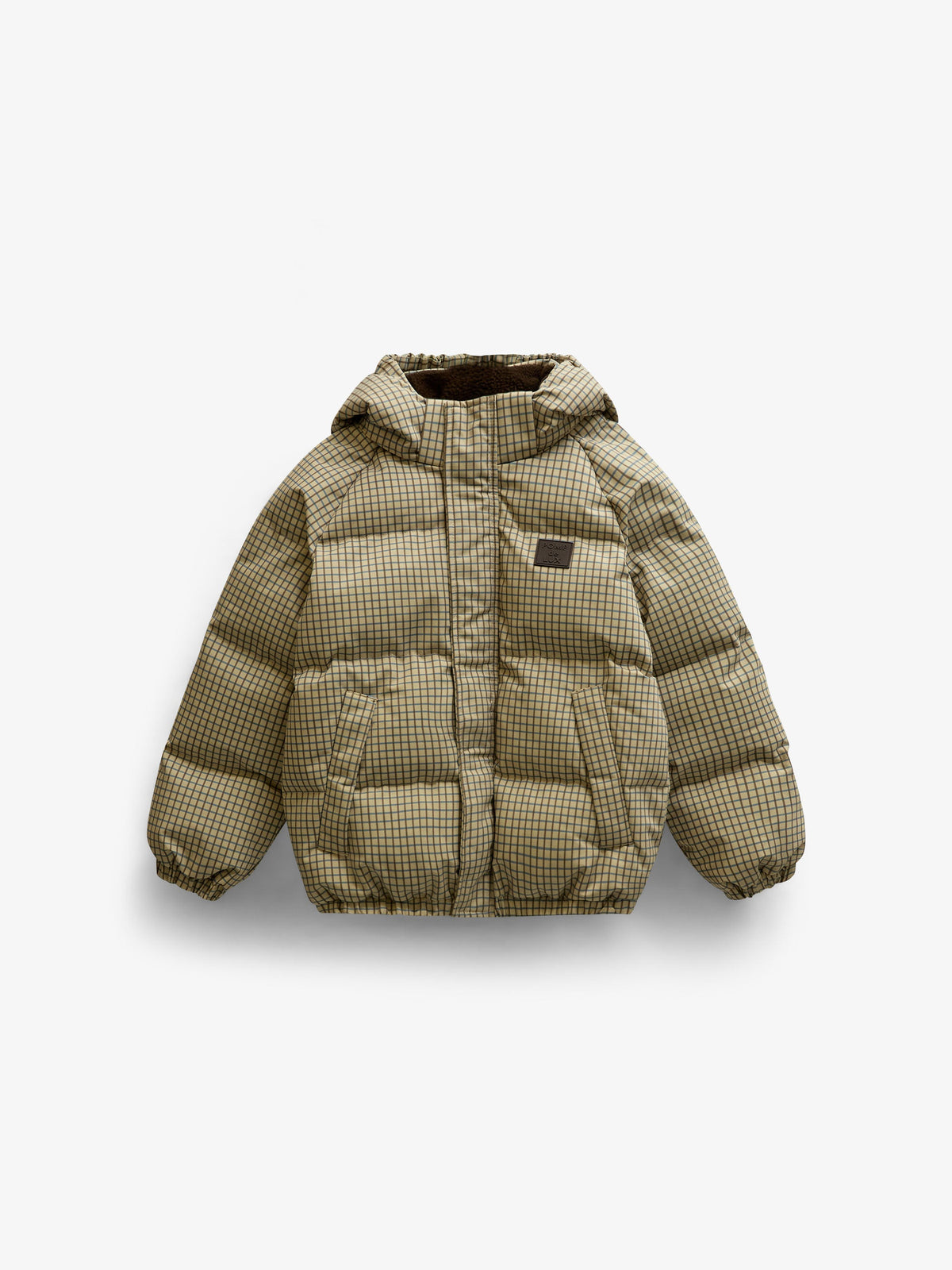 Checked Puffer Jacket - Tween - Brown | 101423 Riley