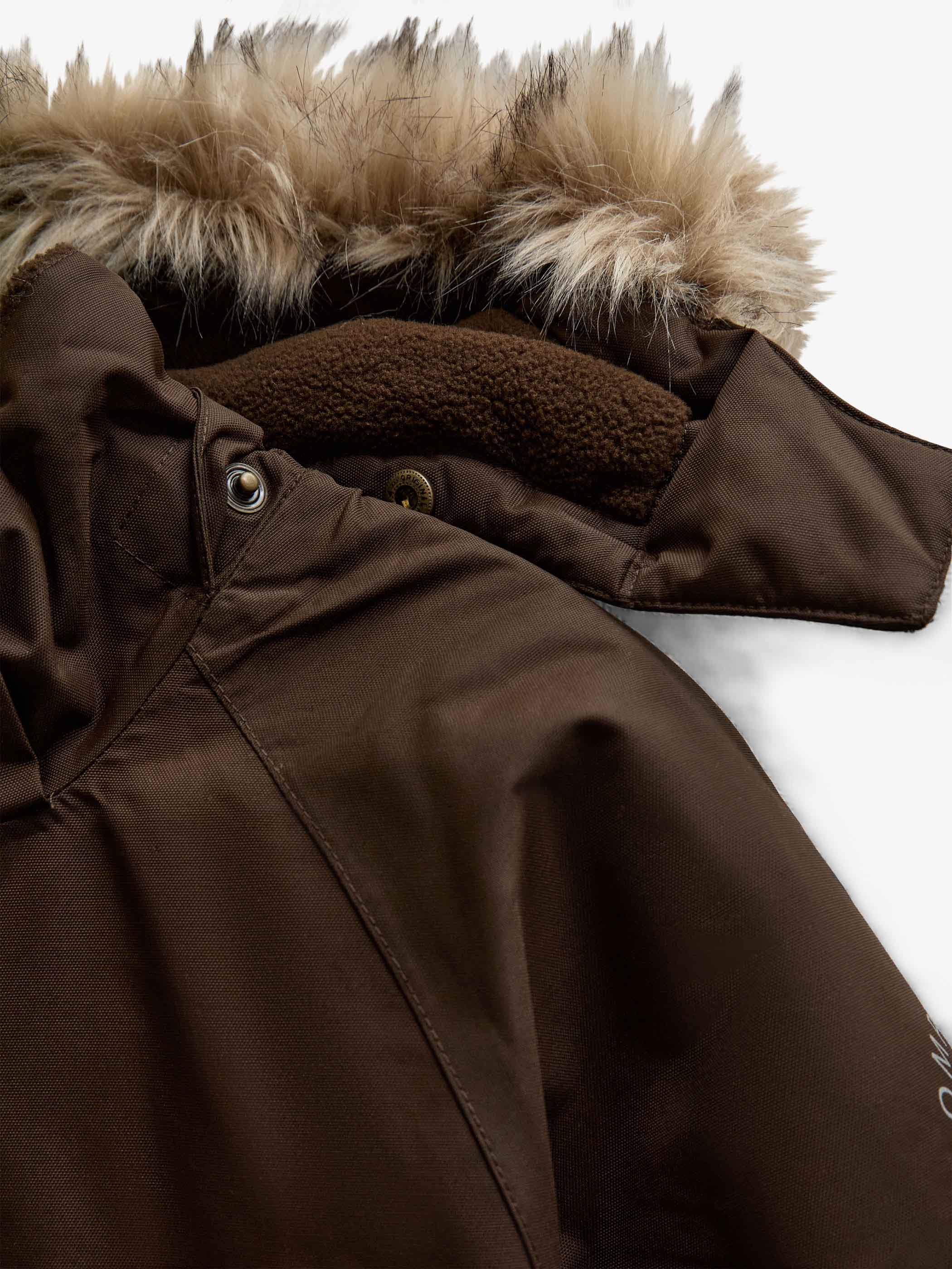 Snowsuit with Faux Fur - Kids - Dark Brown | 101424 Sky