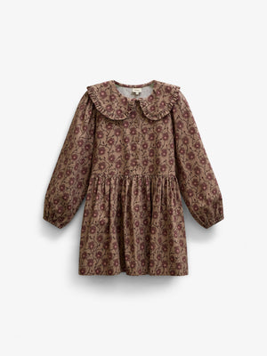 Floral Cotton Dress with Collar - Tween - Rose/Bordeaux | 101426 Nova