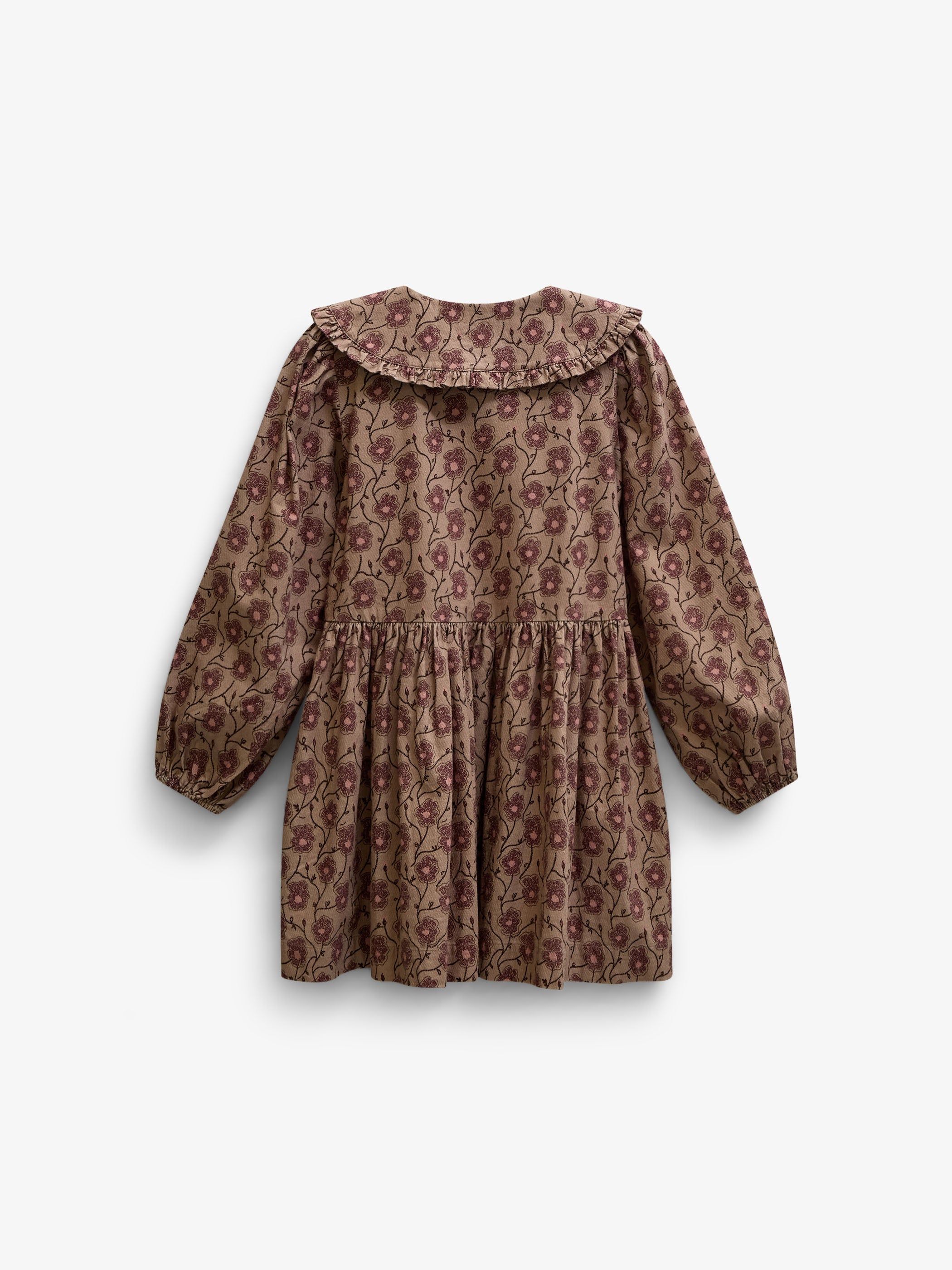 Floral Cotton Dress with Collar - Tween - Rose/Bordeaux | 101426 Nova